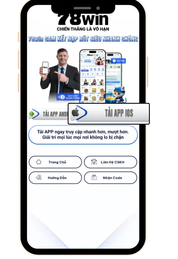 Bước 2 : Chọn TẢI APP IOS